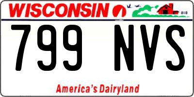WI license plate 799NVS