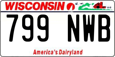 WI license plate 799NWB