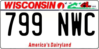 WI license plate 799NWC