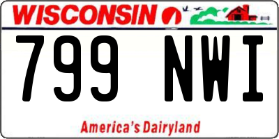 WI license plate 799NWI