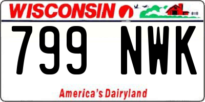 WI license plate 799NWK