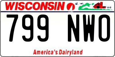 WI license plate 799NWO