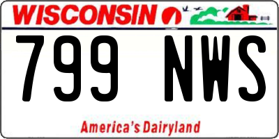 WI license plate 799NWS