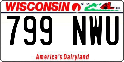 WI license plate 799NWU
