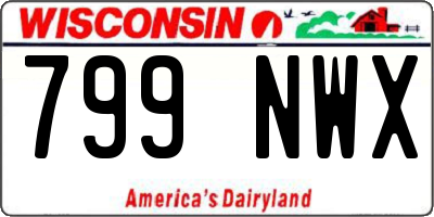 WI license plate 799NWX