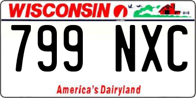 WI license plate 799NXC