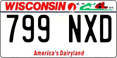 WI license plate 799NXD