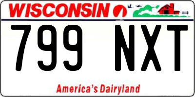 WI license plate 799NXT
