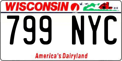 WI license plate 799NYC