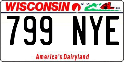 WI license plate 799NYE
