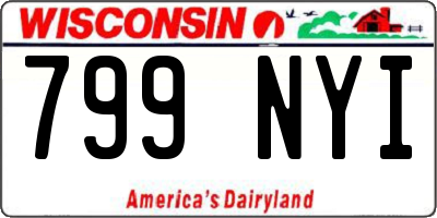 WI license plate 799NYI