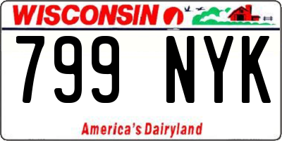 WI license plate 799NYK