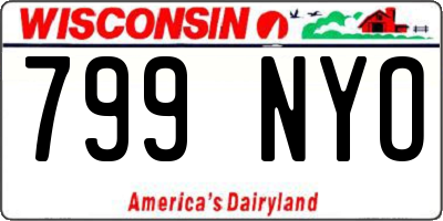 WI license plate 799NYO