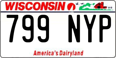 WI license plate 799NYP