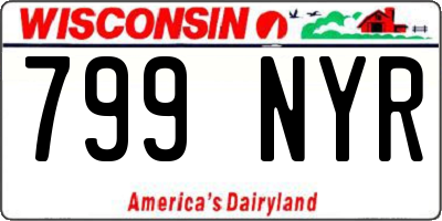 WI license plate 799NYR