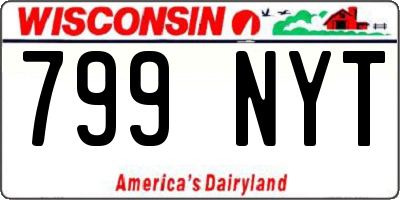 WI license plate 799NYT