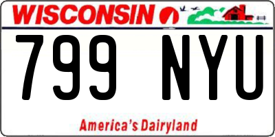 WI license plate 799NYU