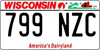WI license plate 799NZC