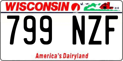 WI license plate 799NZF