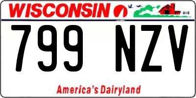 WI license plate 799NZV