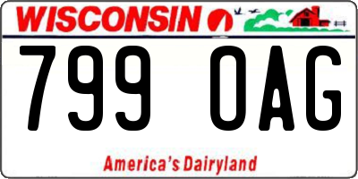 WI license plate 799OAG