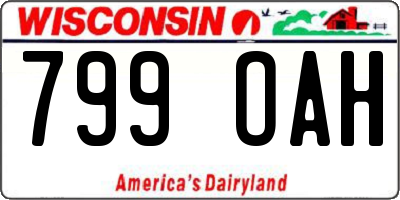 WI license plate 799OAH