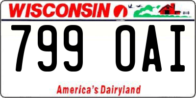 WI license plate 799OAI
