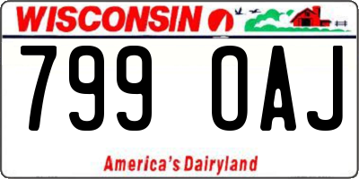 WI license plate 799OAJ