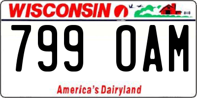 WI license plate 799OAM