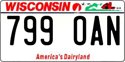 WI license plate 799OAN