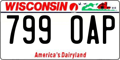 WI license plate 799OAP