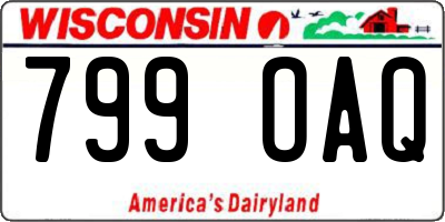 WI license plate 799OAQ
