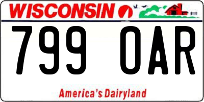 WI license plate 799OAR