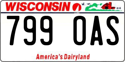 WI license plate 799OAS