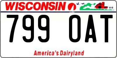 WI license plate 799OAT