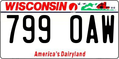 WI license plate 799OAW