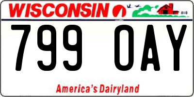WI license plate 799OAY