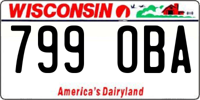 WI license plate 799OBA