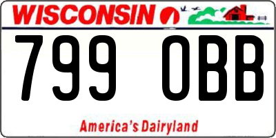 WI license plate 799OBB