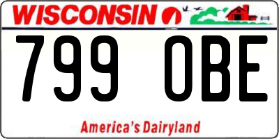 WI license plate 799OBE