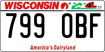 WI license plate 799OBF