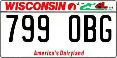 WI license plate 799OBG