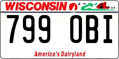 WI license plate 799OBI