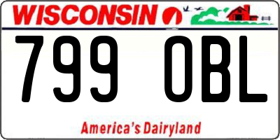 WI license plate 799OBL