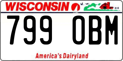 WI license plate 799OBM