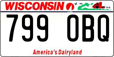 WI license plate 799OBQ