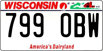 WI license plate 799OBW