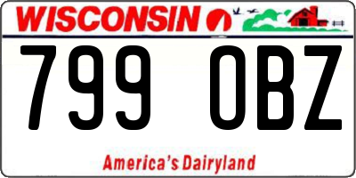WI license plate 799OBZ