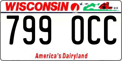 WI license plate 799OCC