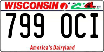 WI license plate 799OCI